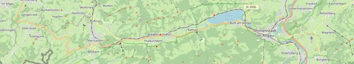 Karte mit den Selbstversorgerhäusern in Landkreis Oberallgäu