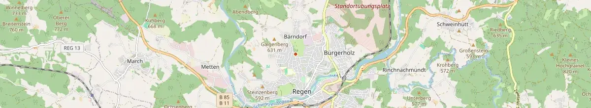 Karte mit den Selbstversorgerhäusern in Landkreis Regen