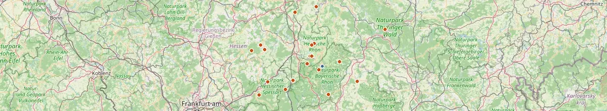 Karte mit den Selbstversorgerhäusern in Bischofsheim in der Rhön