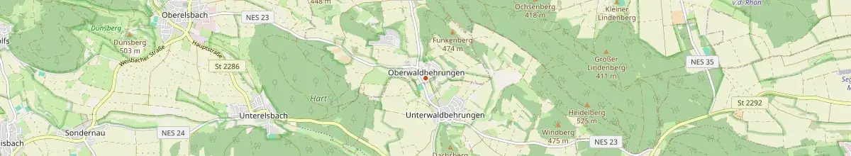 Karte mit den Selbstversorgerhäusern in Ostheim vor der Rhön