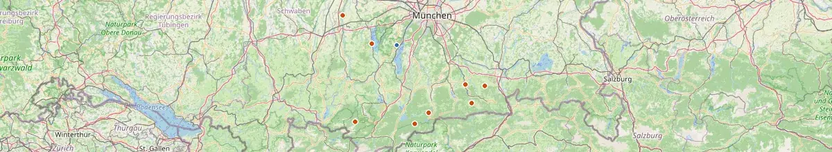 Karte mit den Selbstversorgerhäusern in Landkreis Starnberg