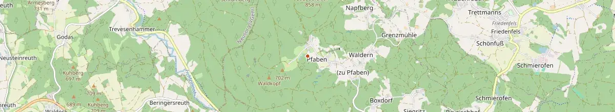 Karte mit den Selbstversorgerhäusern in Landkreis Tirschenreuth