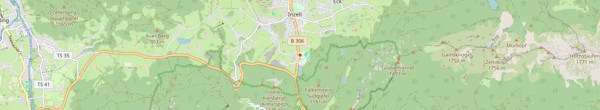 Karte mit den Selbstversorgerhäusern in Inzell