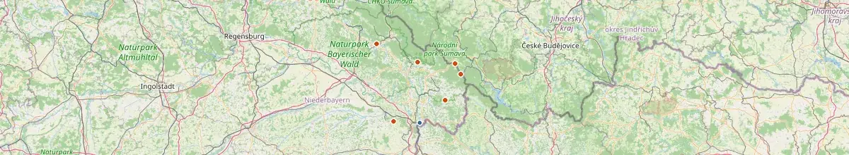 Karte mit den Selbstversorgerhäusern in Passau
