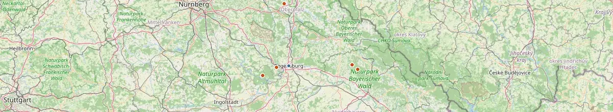 Karte mit den Selbstversorgerhäusern in Regensburg