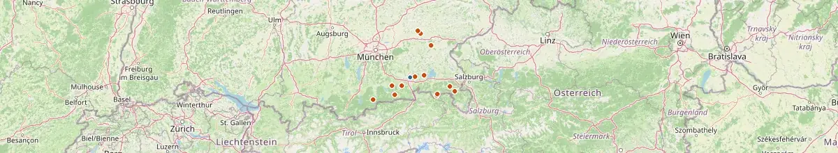 Karte mit den Selbstversorgerhäusern in Rosenheim