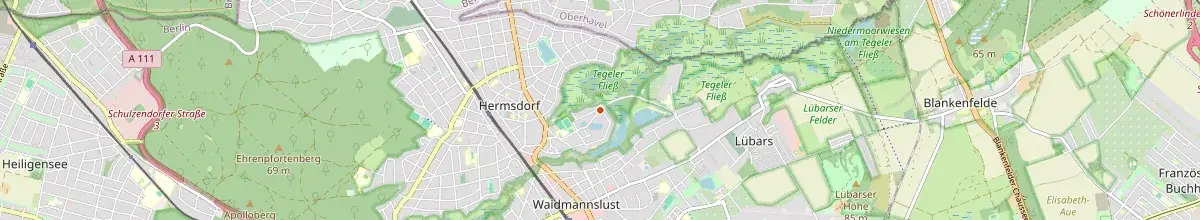 Karte mit den Selbstversorgerhäusern in Reinickendorf