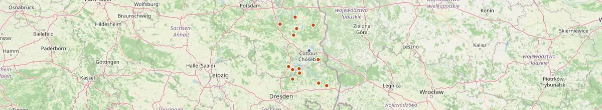 Karte mit den Selbstversorgerhäusern in Stadt Cottbus