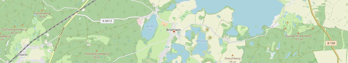 Karte mit den Selbstversorgerhäusern in Chorin