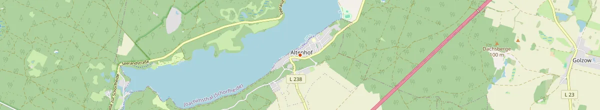 Karte mit den Selbstversorgerhäusern in Schorfheide