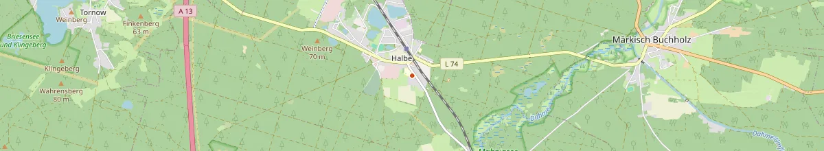 Karte mit den Selbstversorgerhäusern in Halbe