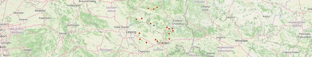 Karte mit den Selbstversorgerhäusern in Uebigau-Wahrenbrück