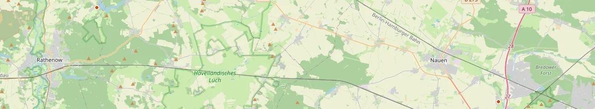 Karte mit den Selbstversorgerhäusern in Landkreis Havelland