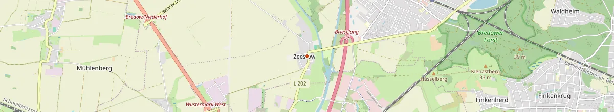 Karte mit den Selbstversorgerhäusern in Brieselang