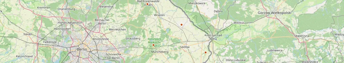 Karte mit den Selbstversorgerhäusern in Landkreis Märkisch-Oderland