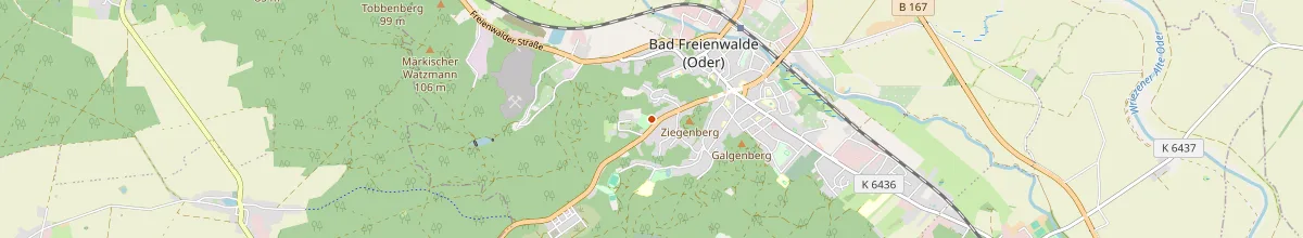 Karte mit den Selbstversorgerhäusern in Bad Freienwalde