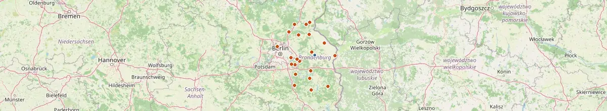 Karte mit den Selbstversorgerhäusern in Müncheberg