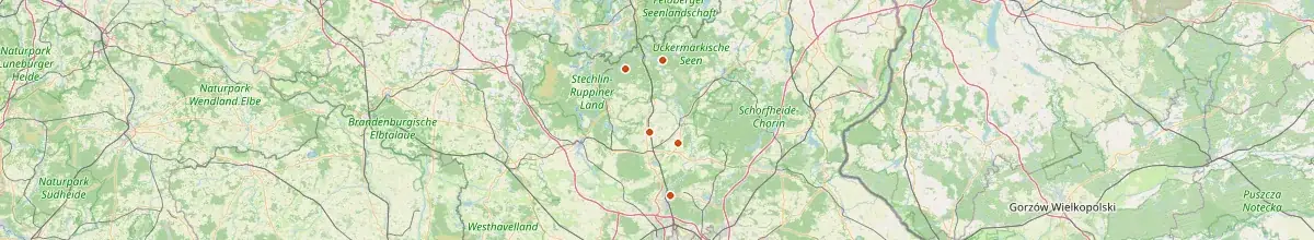 Karte mit den Selbstversorgerhäusern in Landkreis Oberhavel
