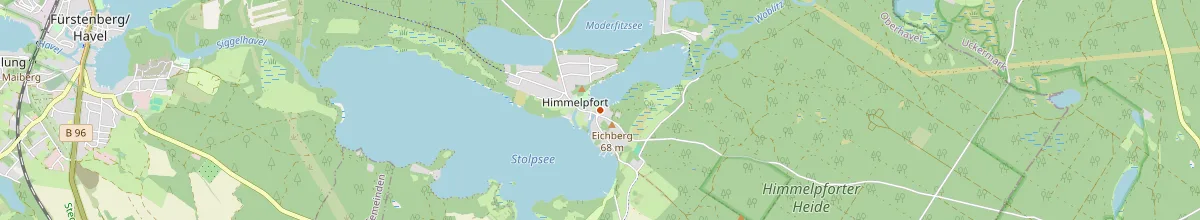 Karte mit den Selbstversorgerhäusern in Fürstenberg/Havel