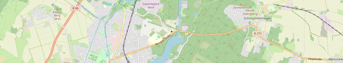 Karte mit den Selbstversorgerhäusern in Oranienburg