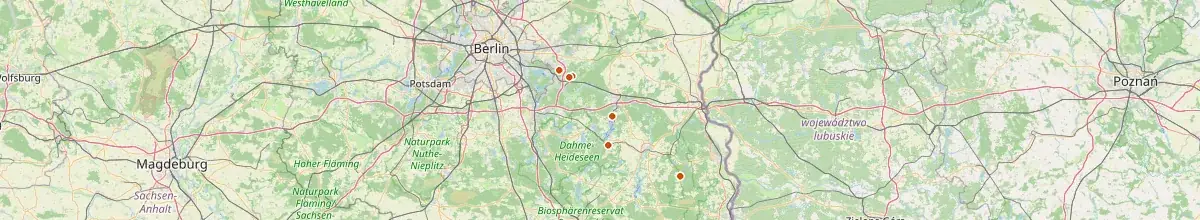 Karte mit den Selbstversorgerhäusern in Landkreis Oder-Spree