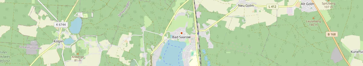 Karte mit den Selbstversorgerhäusern in Bad Saarow