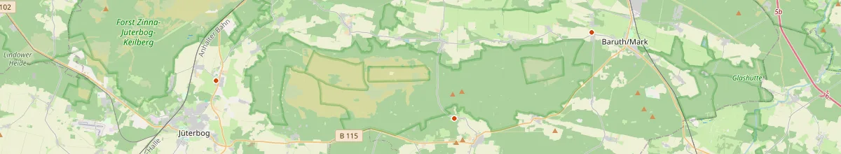 Karte mit den Selbstversorgerhäusern in Landkreis Teltow-Fläming