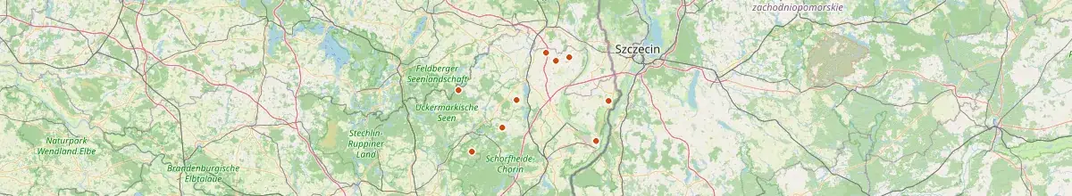 Karte mit den Selbstversorgerhäusern in Landkreis Uckermark