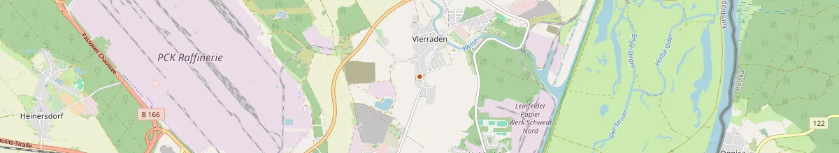 Karte mit den Selbstversorgerhäusern in Schwedt/Oder