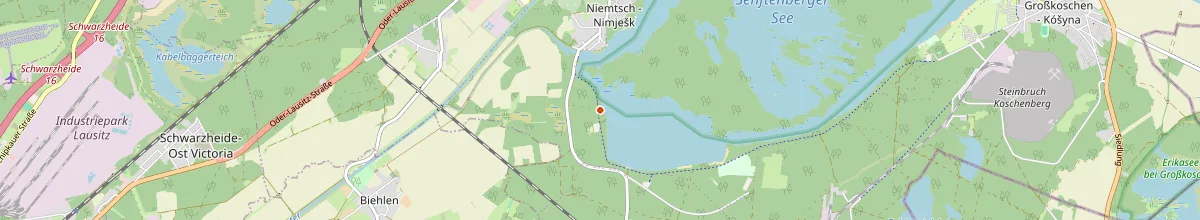 Karte mit den Selbstversorgerhäusern in Senftenberg
