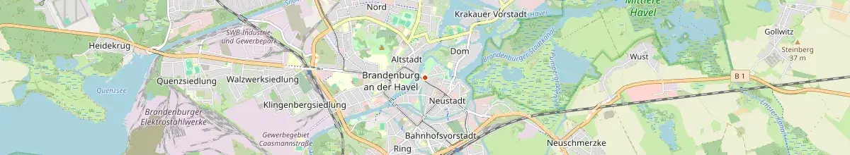 Karte mit den Selbstversorgerhäusern in Brandenburg an der Havel-Neustadt