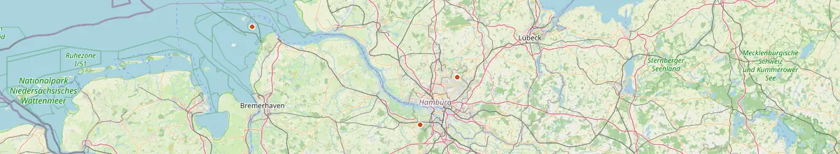 Karte mit den Selbstversorgerhäusern in Hamburg