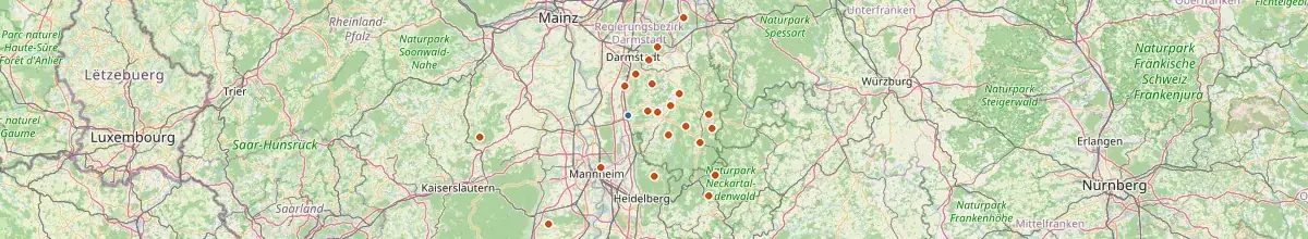 Karte mit den Selbstversorgerhäusern in Bensheim