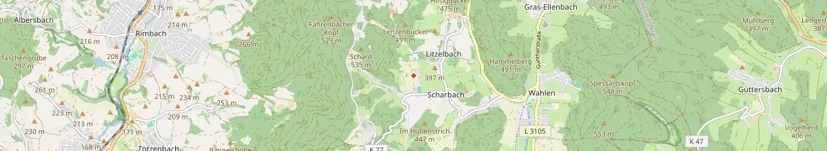Karte mit den Selbstversorgerhäusern in Grasellenbach