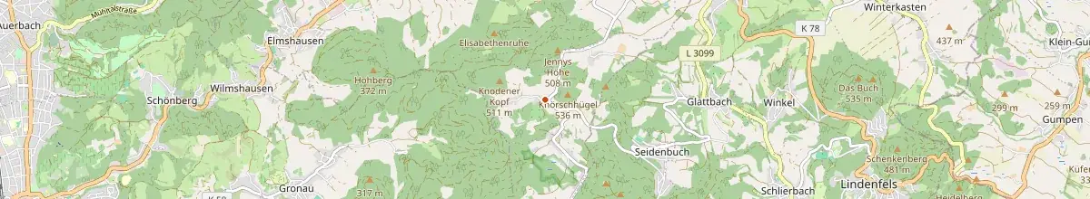 Karte mit den Selbstversorgerhäusern in Lautertal