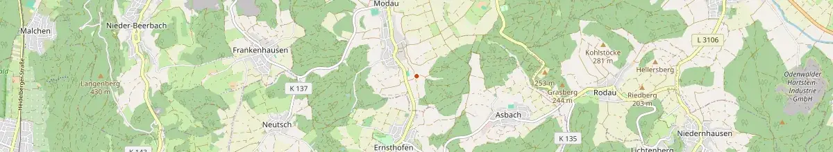 Karte mit den Selbstversorgerhäusern in Ober-Ramstadt