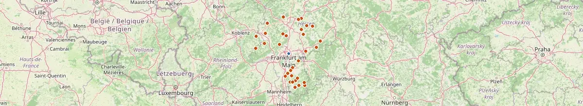 Karte mit den Selbstversorgerhäusern in Frankfurt am Main