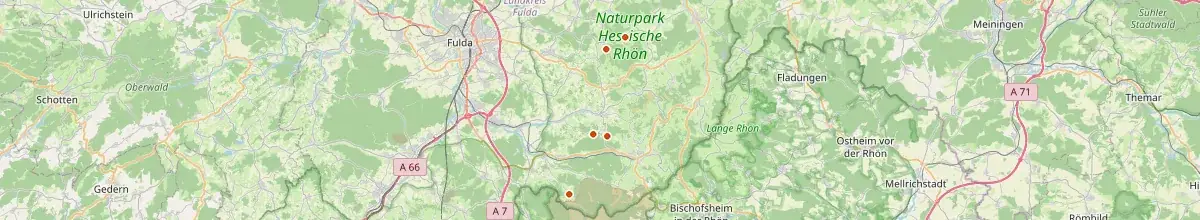 Karte mit den Selbstversorgerhäusern in Fulda