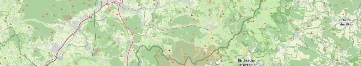 Karte mit den Selbstversorgerhäusern in Gersfeld (Rhön)