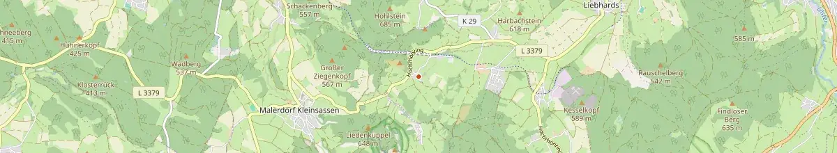 Karte mit den Selbstversorgerhäusern in Hilders