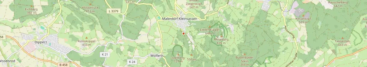 Karte mit den Selbstversorgerhäusern in Hofbieber