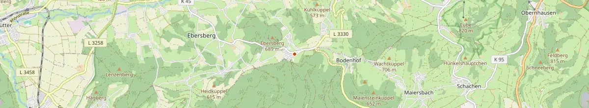 Karte mit den Selbstversorgerhäusern in Poppenhausen (Wasserkuppe)