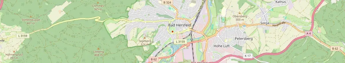 Karte mit den Selbstversorgerhäusern in Bad Hersfeld