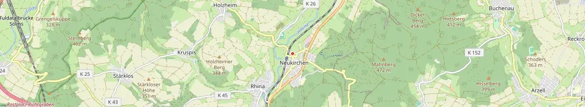 Karte mit den Selbstversorgerhäusern in Haunetal