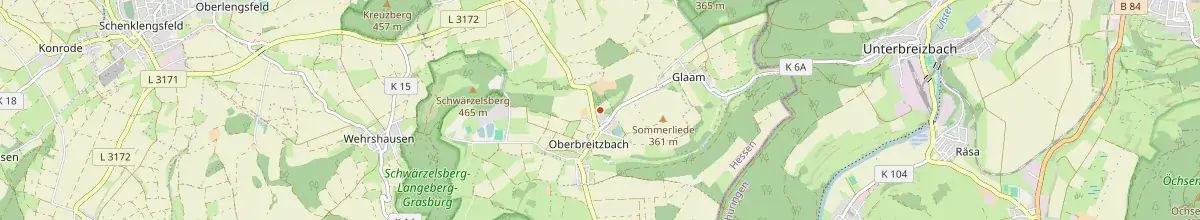 Karte mit den Selbstversorgerhäusern in Hohenroda