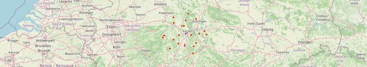 Karte mit den Selbstversorgerhäusern in Bad Wilhelmshöhe