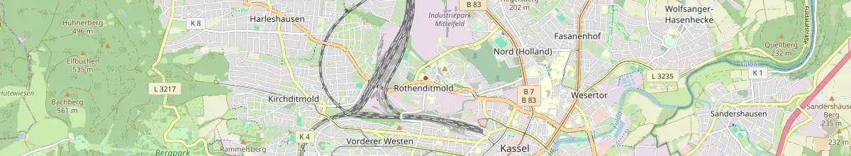 Karte mit den Selbstversorgerhäusern in Kassel-Rothenditmold