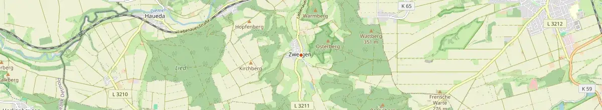 Karte mit den Selbstversorgerhäusern in Liebenau