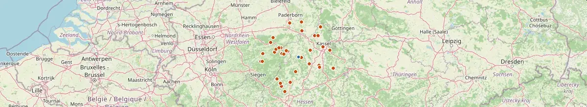 Karte mit den Selbstversorgerhäusern in Vöhl