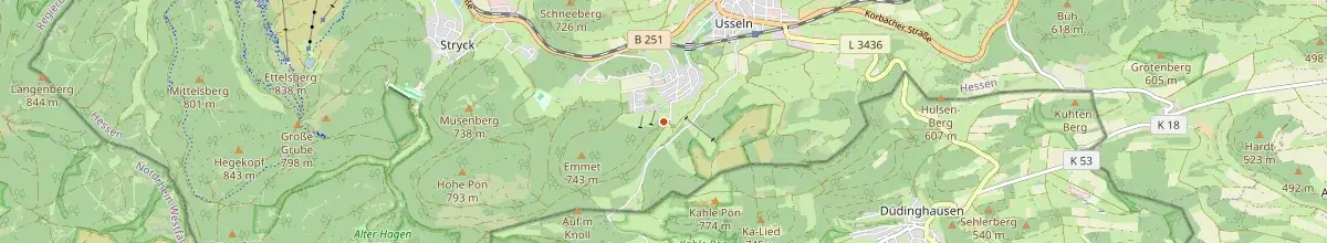 Karte mit den Selbstversorgerhäusern in Willingen (Upland)